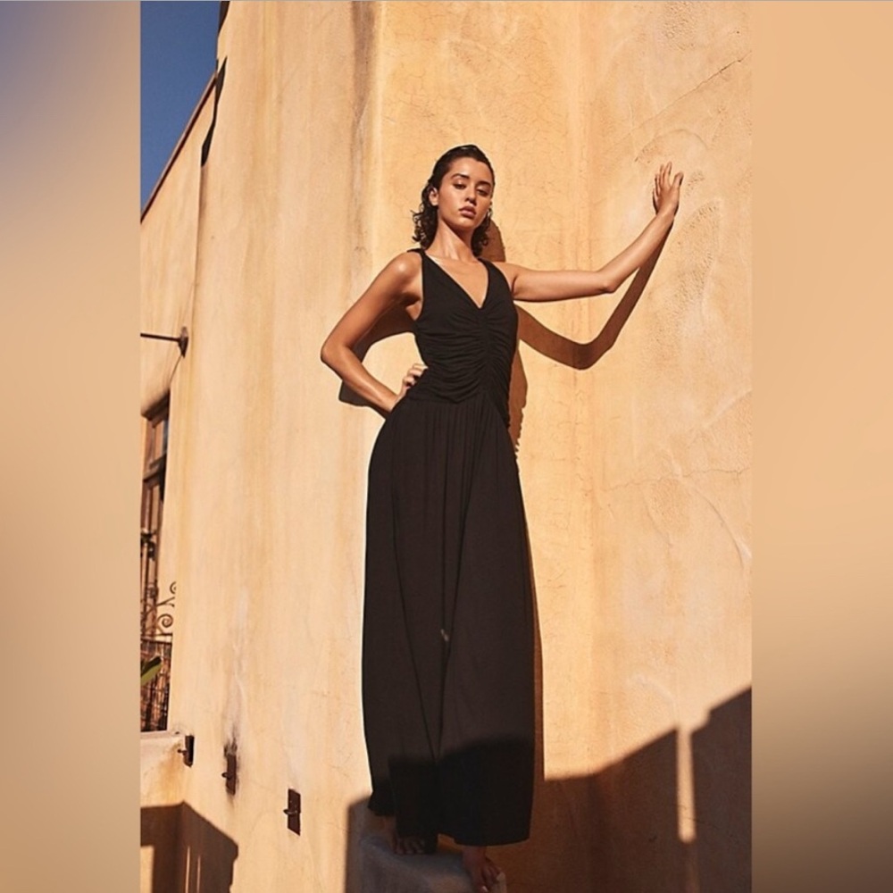 Free People Black Sleeveless Jumpsuit